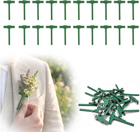 20Pcs Triangle T-Shaped Boutonniere Safety Pins for Wedding Flowers & DIY in Kuwait