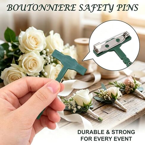 20Pcs Triangle T-Shaped Boutonniere Safety Pins for Wedding Flowers & DIY in Kuwait
