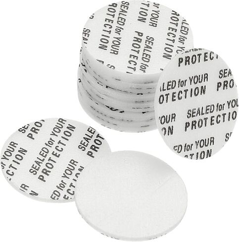 Patikil 48mm/1.9" Foam Lid Liners, 200 Pack Adhesive PS Foam Pressure Sensitive Seal Cap Liners Resistant Tamper for Plastic Glass Jar Bottle Cap Seals in Kuwait