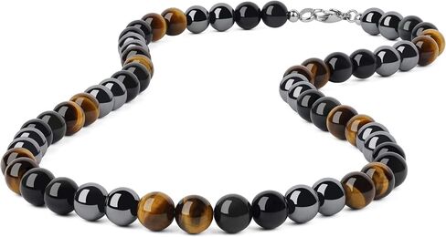 GAVU Men’s Beaded Necklace, Triple Protection Crystal Necklace for Men in Kuwait