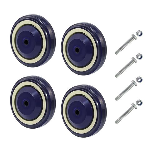 4" Casters Polyurethane Shopping Cart Wheels Replacement Set of 4 Wheels for Cart Furniture Loading Capacity 1200lbs Total in Kuwait