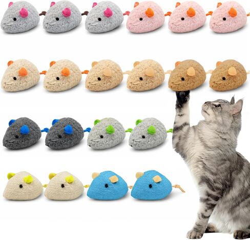 20PCS Cat Catnip Mice Toys, Mouse Toys for Cats, Interactive, Encourages Agility, Coordination, for Indoor Cats and Kittens, Cat Chew Toy for Exercise for Pet Cat Kitten Kitty in Saudi Arabia