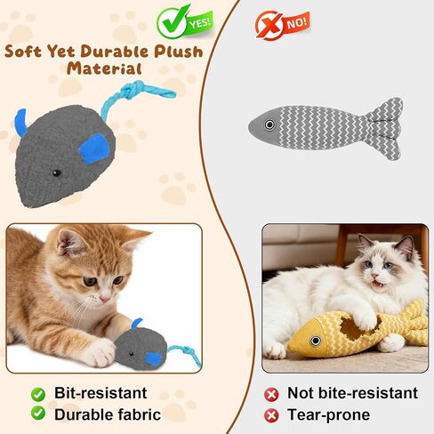 20PCS Cat Catnip Mice Toys, Mouse Toys for Cats, Interactive, Encourages Agility, Coordination, for Indoor Cats and Kittens, Cat Chew Toy for Exercise for Pet Cat Kitten Kitty in Saudi Arabia