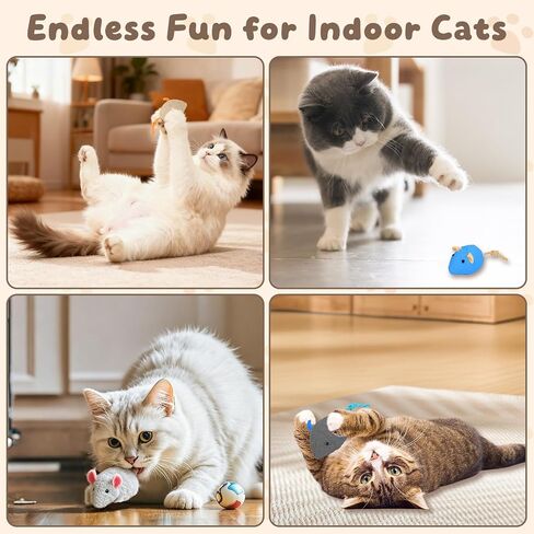 20PCS Cat Catnip Mice Toys, Mouse Toys for Cats, Interactive, Encourages Agility, Coordination, for Indoor Cats and Kittens, Cat Chew Toy for Exercise for Pet Cat Kitten Kitty in Saudi Arabia