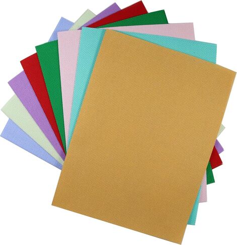KCS 8 pc of 12" x 18" (30cmx45cm) 16 Count Cotton Aida Cloth Cross Stitch Fabric (16CT Colore) in Kuwait