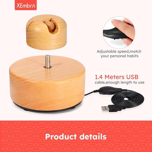 XEmbro Electric Embroidery Floss Bobbin Winder - Beech Embroidery Floss Cross Stitch Thread Winder - Bobbin Winder Machine for Embroidery Work and Sewing Project in Saudi Arabia