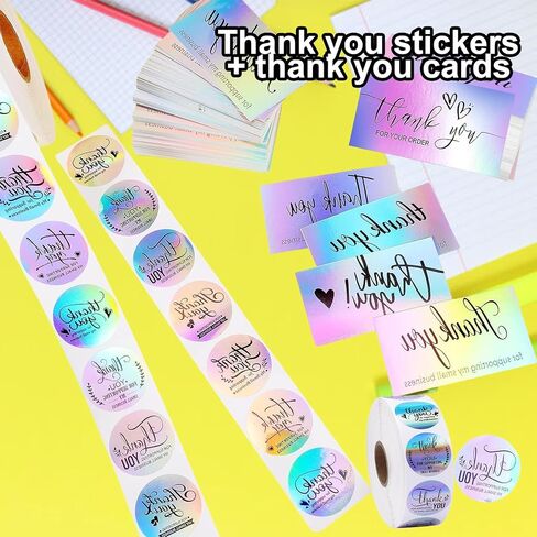 1300Pcs Thank You Cards and Stickers for Supporting Small Business in Saudi Arabia