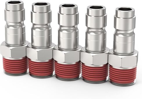 ChillWaves Automotive T-Style Air Plug, 1/4" Body Size, 1/2" NPT Male Pneumatic Plugs, Air Compressor Accessories Fittings(10-PACK) in Kuwait