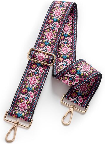 chushui Black and Gold Purse Strap,2" Wide Crossbody Replacement Strap,Guitar Style Shoulder Strap for Bag,Handbag in Kuwait