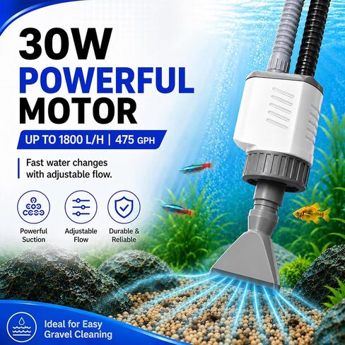 Vehipa Electric Aquarium Gravel Cleaner 30W Fish Tank Vacuum in Saudi Arabia