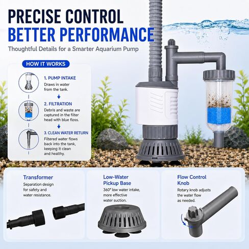 Vehipa Electric Aquarium Gravel Cleaner 30W Fish Tank Vacuum in Saudi Arabia