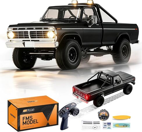BEEZRC FMS FCX18 II Ford F-100 Brushless Official Licensed RC Crawler, Magnetic Quick Release Remote Control RC Truck, LCG Chassis, Off-Road Rock Crawler for Adults, RTR (199mm Wheelbase) Black in Saudi Arabia