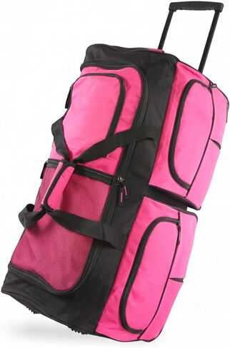 Pacific Coast Signature 30" Large Rolling Duffel Bag, Black, One Size in Kuwait
