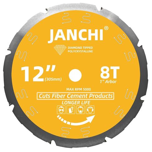 6-1/2 بوصة 4T PCD طرف هاردي الألياف الاسمنت شفرة منشار دائري مع 5/8 بوصة DMK أربور، الكريستالات الماس يميل الأسنان شفرة المنشار للأرضيات الخشبية in Kuwait