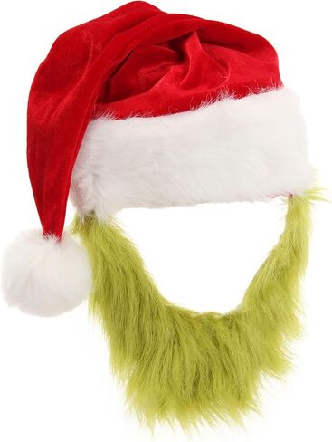 Dr. Seuss The Grinch Plush Santa Costume Hat with Beard in Kuwait