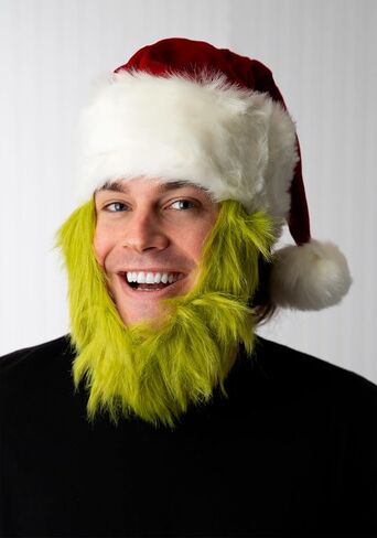 Dr. Seuss The Grinch Plush Santa Costume Hat with Beard in Kuwait