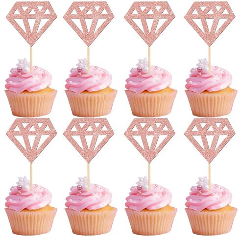24 PCS Bride to Be Cupcake Toppers with Heart Ring Dress Bridal Shower Cupcake Picks Wedding Engagement Bachelorette Party Cake Decorations Supplies in Kuwait