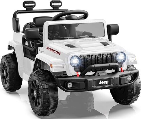 First Ride On 12V Licensed Jeep Wrangler Rubicon Ride on Jeep Electric Vehicle, Remote Control Electric Car for Kids W/LED Lights, Bluetooth, 3 Point Safety Belt, Treaded Tires (Pink) in Saudi Arabia