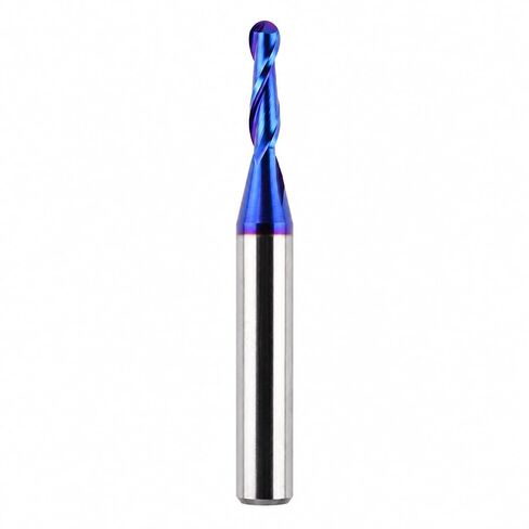Jiiolioa SQ2111 1/4" Shank 2 Flute Ball Nose Spiral CNC Router Bits Solid Carbide End Mill 1/8" Dia 1/4" Shank in Kuwait