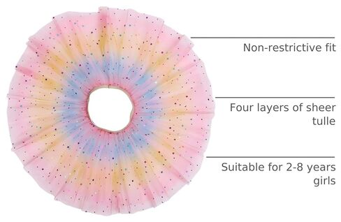 Simplicity 2 Pack Birthday Dresses for Girls Rainbow Tutu Ballet Skirt for Toddler Girls in Kuwait