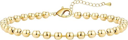 Poxtex Silver Ankle Bracelets for Women Waterproof, 925 Silver Dainty Anklets for Women Large Ankle, Sterling Silver Jewelry Set, Beaded Anklet for Teen Girl, Cuban Link for women No Tarnish in Kuwait
