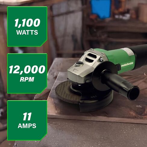 Metabo 4-1/2-Inch / 5-Inch Angle Grinder | 12,000 RPM | 11 Amp | Slide Switch (Locking) | W 1100-125 in Saudi Arabia