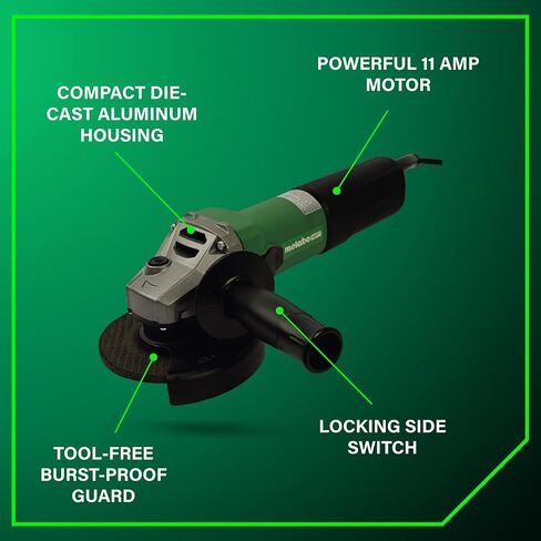 Metabo 4-1/2-Inch / 5-Inch Angle Grinder | 12,000 RPM | 11 Amp | Slide Switch (Locking) | W 1100-125 in Saudi Arabia