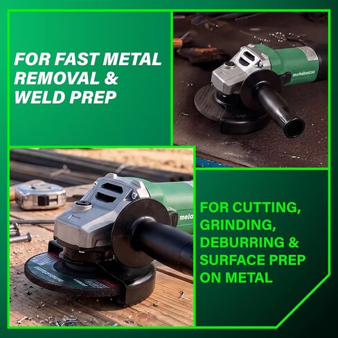 Metabo 4-1/2-Inch / 5-Inch Angle Grinder | 12,000 RPM | 11 Amp | Slide Switch (Locking) | W 1100-125 in Saudi Arabia