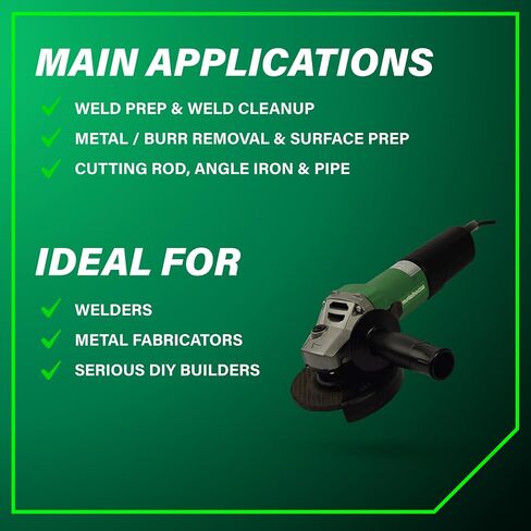 Metabo 4-1/2-Inch / 5-Inch Angle Grinder | 12,000 RPM | 11 Amp | Slide Switch (Locking) | W 1100-125 in Saudi Arabia