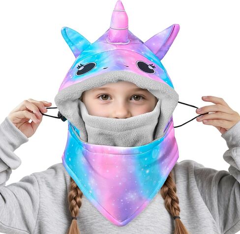 Kids Balaclava Winter Windproof Hat, Adjustable Ski Mask for Kids with Fleece Lining Cold Weather Snow Hat for Age 3-8 in Kuwait