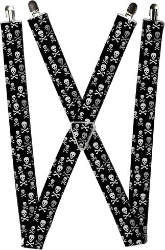 Buckle-Down Men's Suspender-Skulls, Multicolor, One Size in Kuwait