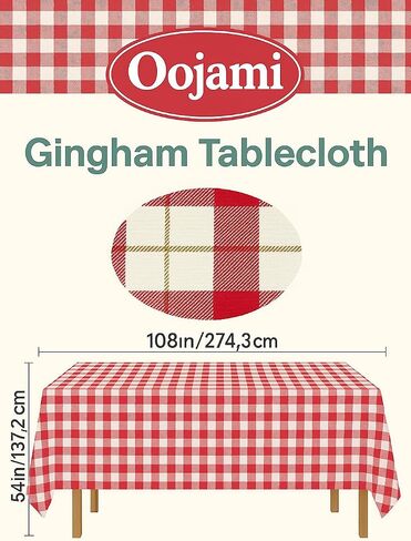 Oojami Pack of 4 Plastic Red and White Checkered Tablecloths - 4 Pack - Picnic Table Covers in Kuwait