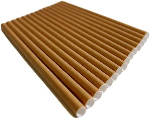GDMINLO 100 Kraft Biodegradable Paper Straws co-Friendly Biodegradable Drinking Straws Bulk for Party Supplies, Bridal/Baby Shower, Birthday, Mixed Drinks, Weddings, Restaurant, Food Service in Kuwait