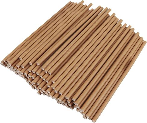 GDMINLO 100 Kraft Biodegradable Paper Straws co-Friendly Biodegradable Drinking Straws Bulk for Party Supplies, Bridal/Baby Shower, Birthday, Mixed Drinks, Weddings, Restaurant, Food Service in Kuwait