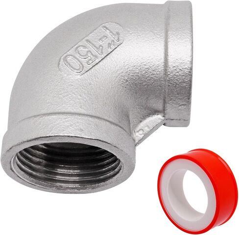 Pipe Fittings, 1/2" NPT 90 Degree Elbow, 304 Stainless Steel Barstock Street Elbow, Cast Pipe Fitting, Right Angle Ell 1/2" Male x 1/2" Male (2Pcs) in Kuwait