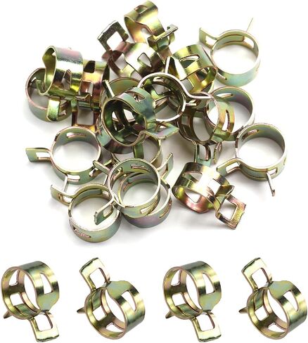 Fielect 50pcs 5/16" / 8mm Spring Band Type Action Hose Pipe Clamp Low Pressure Air Clip Clamp Fasteners Assortment Kit for Plumbing, Automotive and Mechanical in Kuwait