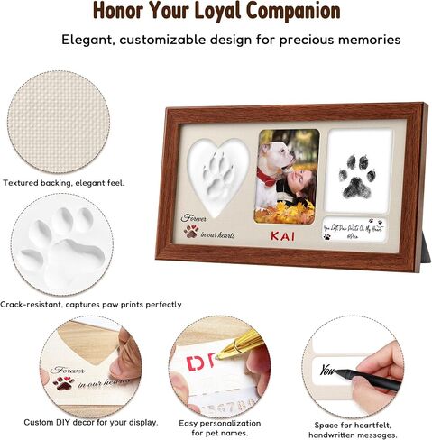 Paw Print Kit for Dogs Paw Print Kit with Soft Clay & Touch Ink Pad for Dog Paw Prints Pet Paw Print Impression Kit for Dog Dad Gifts & Dog Mom Gifts Dog Memorial Gifts for Loss of Dog Nose Print Kit in Kuwait
