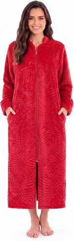 Just Love Plush Zipper Lounger Solid Robe in Kuwait
