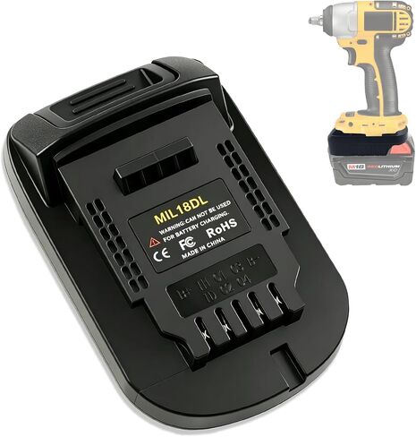 Echoyee لمحول بطارية ميلووكي إلى ديوالت، لبطارية ليثيوم ميلووكي M18 18 فولت تحويل إلى بطاريات ليثيوم ديوالت 18 فولت-20 فولت، محول MIL18DL يستخدم مع أدوات الطاقة اللاسلكية ديوالت 18 فولت-20 فولت in Kuwait