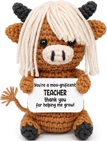 Highland Cow Gifts for Women, Positive Crochet Cow with Message Card in Saudi Arabia