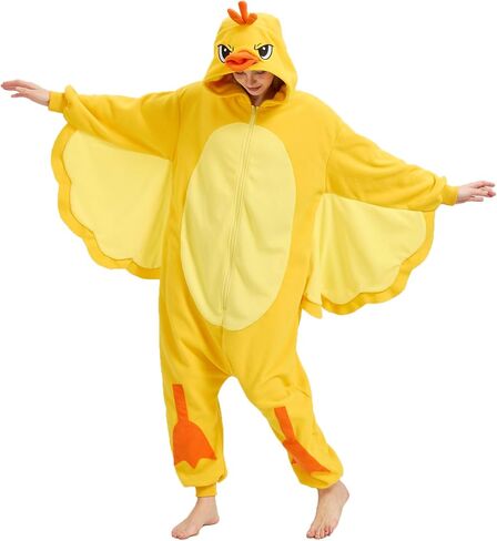 MORNINGFLY Adult yellow duck Onesie Costume Pajamas,animal Onesie Pajamas,Christmas Halloween yellow duck Onesie Pajamas in Kuwait