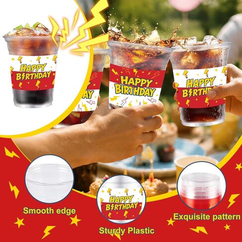 50Pcs Cartoon Animation Party Cups 12oz Red White Plastic Cups in Kuwait