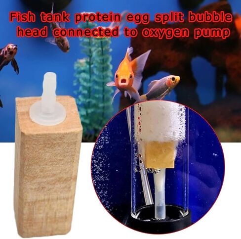 Aquarium Natural Wooden Air Bubble Stone Diffuser Oxygen Increasing Wood Air Stone for Fish for Tank Pond Smooth Texture Fish Aquarium Accessories for Tank in Saudi Arabia