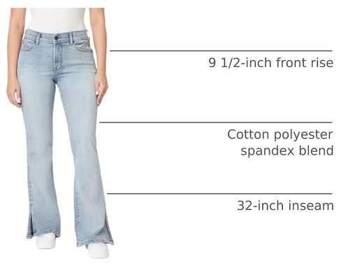 kensie Jeans Women's Midrise Side Slit Flare 32-Inch Inseam, Size 0-14 in Kuwait