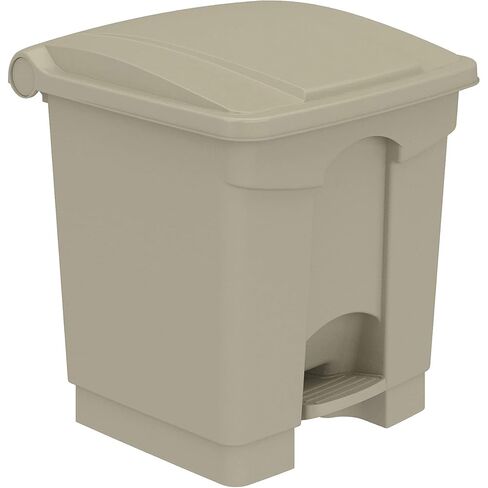 Safco Products Plastic Step-On Trash Can for Hands-Free Disposal; Great for Home/Commercial Use; 8 Gallon; Tan (9924TN) in Kuwait