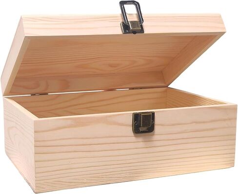 2026 New Wooden Keepsake Box – Memory Box 9.2"x5.5"x4" Unfinished Wood Box in Saudi Arabia