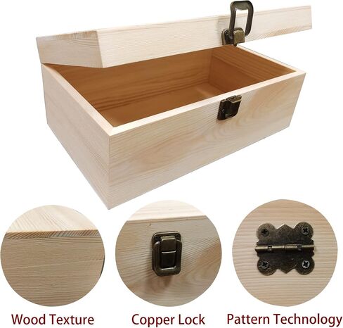 2026 New Wooden Keepsake Box – Memory Box 9.2"x5.5"x4" Unfinished Wood Box in Saudi Arabia