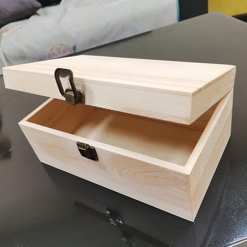 2026 New Wooden Keepsake Box – Memory Box 9.2"x5.5"x4" Unfinished Wood Box in Saudi Arabia