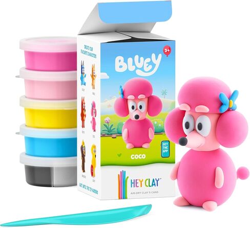 HEY CLAY Bluey & Friends Set 15 Cans of Air Dry Clay with Sculpting Tools in Kuwait