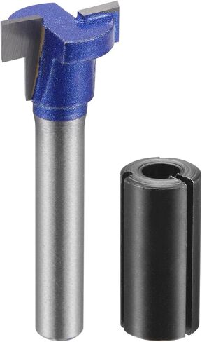 uxcell 6mm Shank Keyhole Router Bit 7/16" Diameter with 1/2" to 6mm Router Collet Adapter, Carbide Tipped Wood Milling T-Slot Cutter in Kuwait